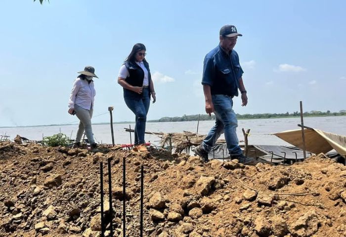 Personería de Sitionuevo realizó inspección a la obra del muro de contención en el río Magdalena